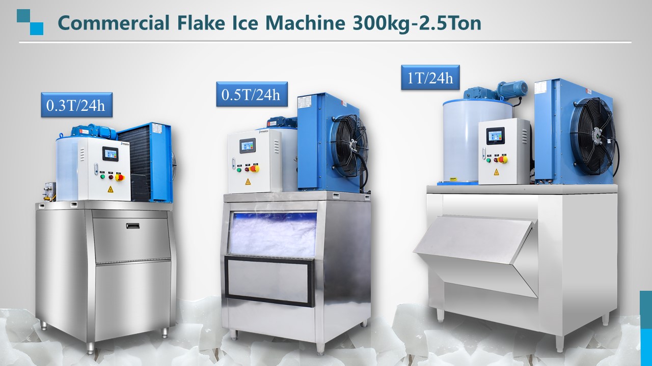 Flake ice machine for commercial use
